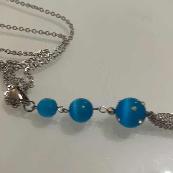 3x$25 ❤️ New York & Co Double Link Chain blue ❤️ - Picture 9 of 10